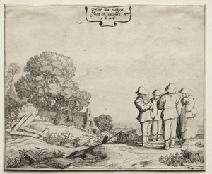 Landskap med fire bønder i samtale, 1626.