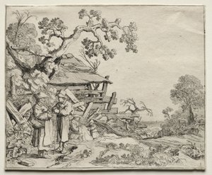 Landskap med to bønder i samtale, 1626.