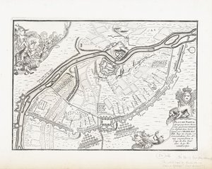 Kart over Narva i 1700 av Pieter Mortier