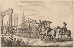 Marie de Medicis inntreden i Amsterdam [plate 1 av 6] av Pieter Nolpe
