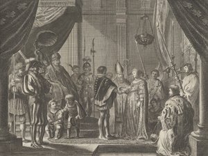 Plate 7: Ekteskapet til Francisco I de Medici og Johanna av Østerrike, fra Caspar Barlaeu..., 1638.