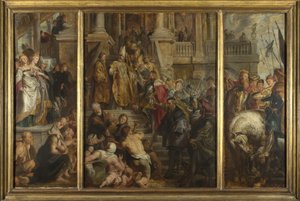 Skisse for Høyaltertavle, St Bavo, Gent, 1612 av Peter Paul Rubens