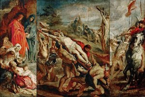 The Elevation of the Cross-skisse for triptyken av Peter Paul Rubens