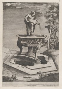 Mirror of Roman Magnificence: A Fountain and Basin, 1581., 1581. av Pieter Perret