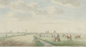 Utsikt over Kampen fra landsiden av Pieter Remmers
