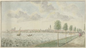 Utsikt over Kampen fra elvesiden av Pieter Remmers