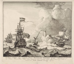 Skip i storm av Pieter Schenk (I)