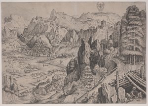 Magdalena Poenitens, trykk laget av Jan og Lucas van Duetecum av Pieter The Elder (after) Brueghel