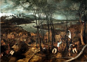 Overskyet dag Maleri av Pieter Bruegel den gamle (eller Pierre Bruegel eller Pieter Bruegel eller Brueghel