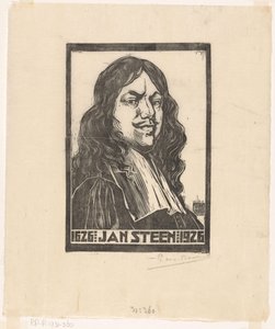 Portrett av Jan Steen (tittel på objekt) av Pieter Willem van Baarsel (signed by artist)