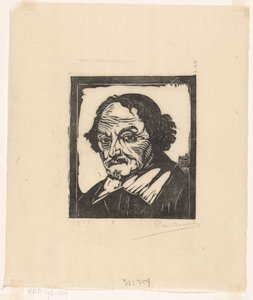 Portrett av Joost van den Vondel av Pieter Willem van Baarsel (signed by artist)