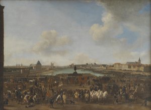 Utsikt over Paris sett fra Place Dauphine av Pieter Wouwerman