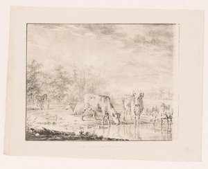 Kyr ved vannet av Pieter de Goeje (attributed to)