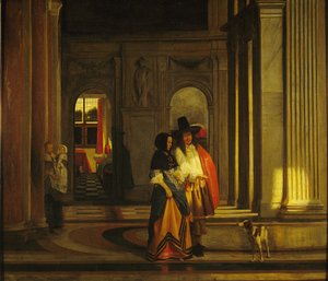 Avreise på vandringen av Pieter de Hooch