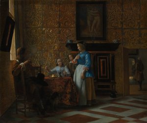 Fritid i elegante omgivelser, ca. 1663-65. av Pieter de Hooch