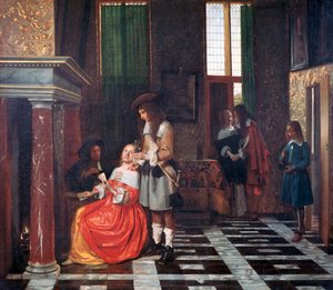 Kortspillerne, c1663-1665 av Pieter de Hooch