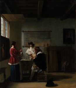 The Visit, ca. 1657 (olje på tre) av Pieter de Hooch