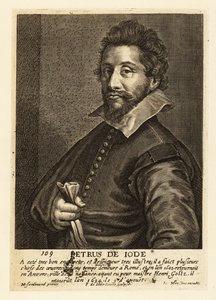 Portrett av Pieter de Jode den eldre, flamsk trykkeri, tegner, forlegger og maler av Pieter de II Jode