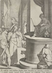 Kristus for Pilatus Passie van Christus (serietittel) Lidenskap og oppstandelse (serietittel) av Pieter de Jode (I)