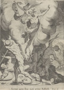 Stående van Christus Passie van Christus (serietittel) Lidenskap og oppstandelse (serietittel) av Pieter de Jode (I)