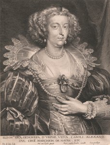 Det samme Fru Genovesa D'Urphe, enke. Charles. Alexander Duke, Crois, Marchion. de Havre Etc.