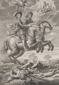 Plate 10: Kongen av Ungarn og Ferdinand til hest, fra Guillielmus Becanus 