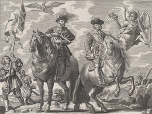 Plate 20: Charles V og Ferdinand til hest, fra William Becanus 