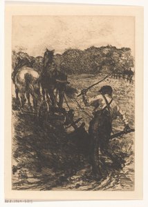 Bonde med to brøytehester av Pieter de Josselin