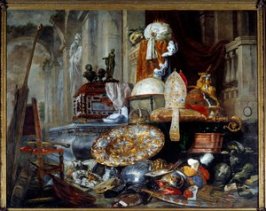 Allegori om verdens forfengelighet. Maleri av Pieter Boel (1622-1674) Ec. Flam.
