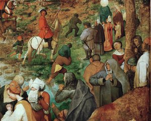 Jesus bærer korset (maleri på eik) av Pieter the Elder Bruegel