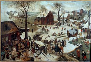 Betaling av kronen eller deombrementet til Betleem (h s/t 1,11 X 1,64). Maleri av Pieter Bruegel (eller Breugel eller Brueghel eller Breughel) førstnevnte (1525-1569). 1566. Brussel, Royal Museum of Fine Arts. av Pieter Bruegel the Elder