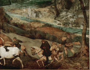 Flokkens tilbakekomst (olje på tre) av Pieter the Elder Bruegel