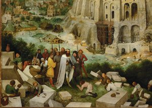 Babels tårn (maleri på eik)