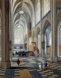 Interiør i Antwerpen katedral av Peeter Neefs Elder (ca 1578-mellom 1656 og 1661), detalj
