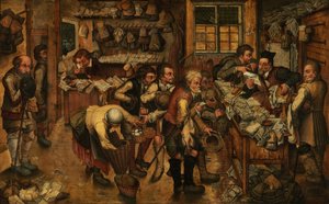 Bondeadvokaten (olje på panel) av Pieter the Younger (after) Brueghel
