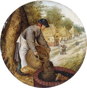 Et ordtak - Å fylle opp brønnen etter at kalven har druknet, av Pieter Brueghel the Younger