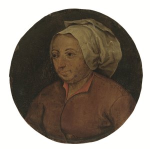 Hodet til en kvinne (olje på panel) av Pieter the Younger Brueghel