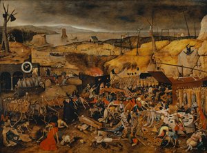Dødens triumf, ca. 1608 av Pieter Brueghel the Younger