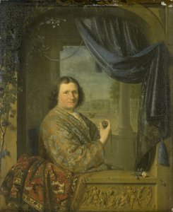 Portrett av en mann med klokke