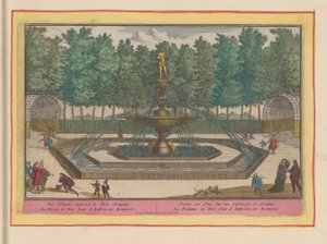 Fontenen til Don Juan av Østerrike i hagen til det kongelige palasset i Aranjuez Fontenen til Don Jan van Oostenryk, i Aranjues (tittel på objekt) Theatrum Hispaniae (...) (serietittel) av Pieter van den Berge