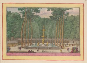 Kjærlighetens fontene i Aranjuez Fountain of Love, i Lusthof i Aranjues / Fons Amoris sive Tritonum, i Horto Arangosiae (tittel på objekt) Theatrum Hispaniae (...) (serietittel)
