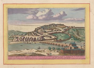 Utsikt over den portugisiske byen Coimbra Coimbra, eller Coimbra, en by i Portugal, på Monda (tittel på objekt) Theatrum Hispaniae (...) (serietittel) av Pieter van den Berge