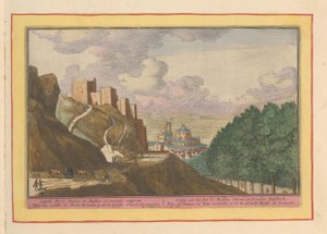Utsikt over Alcazaba og katedralen i Granada Gesigt av slottet de Rooden Tooren, og Granades Hoofdkerk (tittel på objekt) Theatrum Hispaniae (...) (serietittel) av Pieter van den Berge