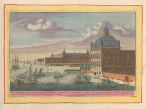 Utsikt over det kongelige palasset i Lisboa Palassene til don Pedro, kongen av Portugal, i Lisboa, ved Tajo-siede (tittel på objekt) Theatrum Hispaniae (...) (serietittel) av Pieter van den Berge