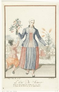 Ung kvinne med frukt og korn L'Eté / De Somer (tittel på objekt) De fire sesongene (serietittel) av Pieter van den Berge