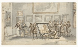 Prins Eugenius av Savoy hos kunsthandleren J.P. Sommer av Pieter van den Berge