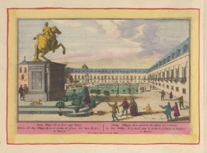 Rytterstatue av Philip II i Madrid Kong Filip II på hesteryggen, i lysthagen til 