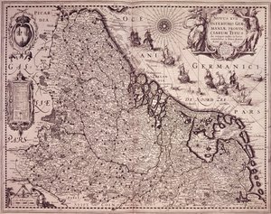 Kart over provinsen United Netherlands (gravering) av Pieter van den Keere