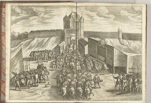 Inntreden av erkehertug Ernst ved en byport i Brussel, 1594 av Pieter van der Borcht (I) (attributed to)