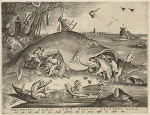 Stor fisk Spis liten fisk av Pieter van der Heyden